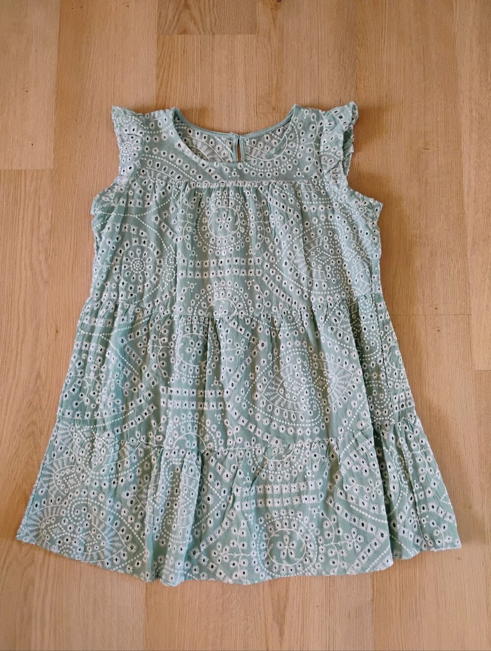 Crystal Doll Mint Green Eyelet Tiered Dress